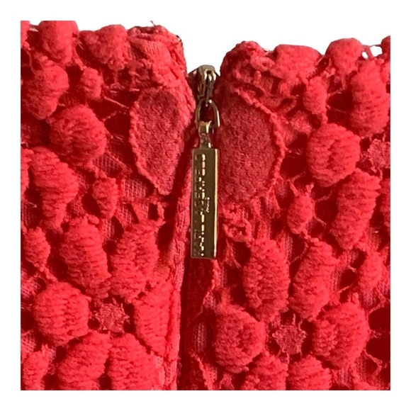 Karl Lagerfeld Dress 12 Women's Pink Short Sleeve Lined Cut Out Floral Back Zip - Picture 7 of 13